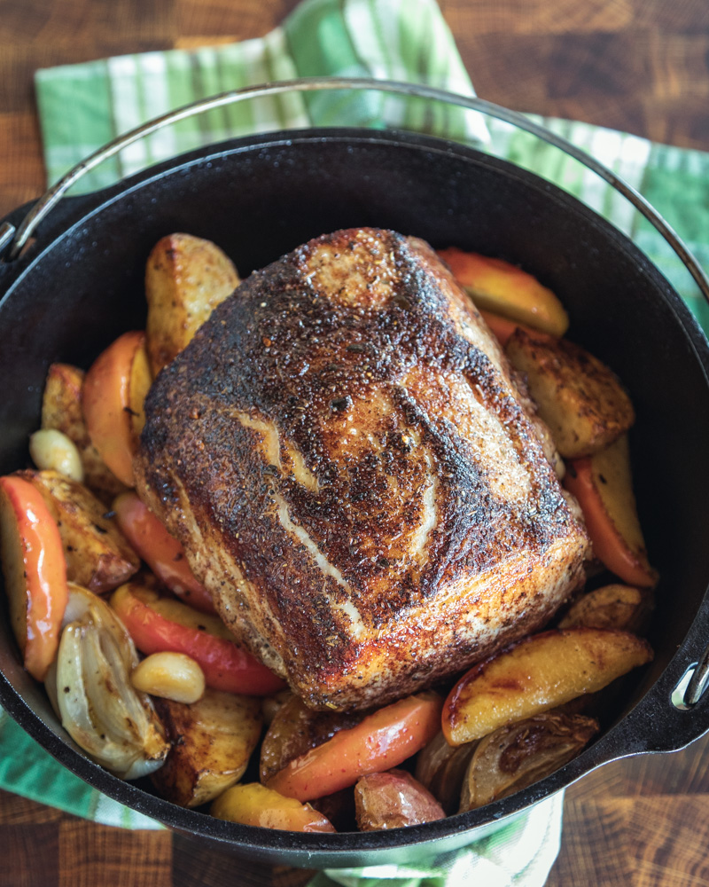 Dutch Oven Roast Pork and Apples